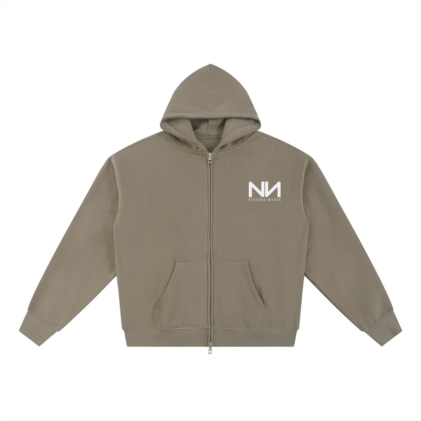NeverNotWorkn Classic Essential Fleece Zip-Through Hoodie