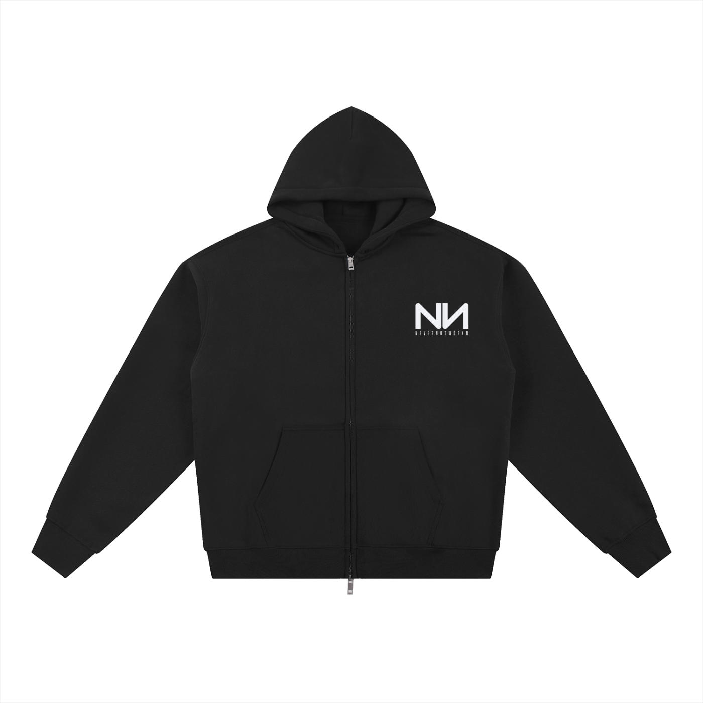 NeverNotWorkn Classic Essential Fleece Zip-Through Hoodie