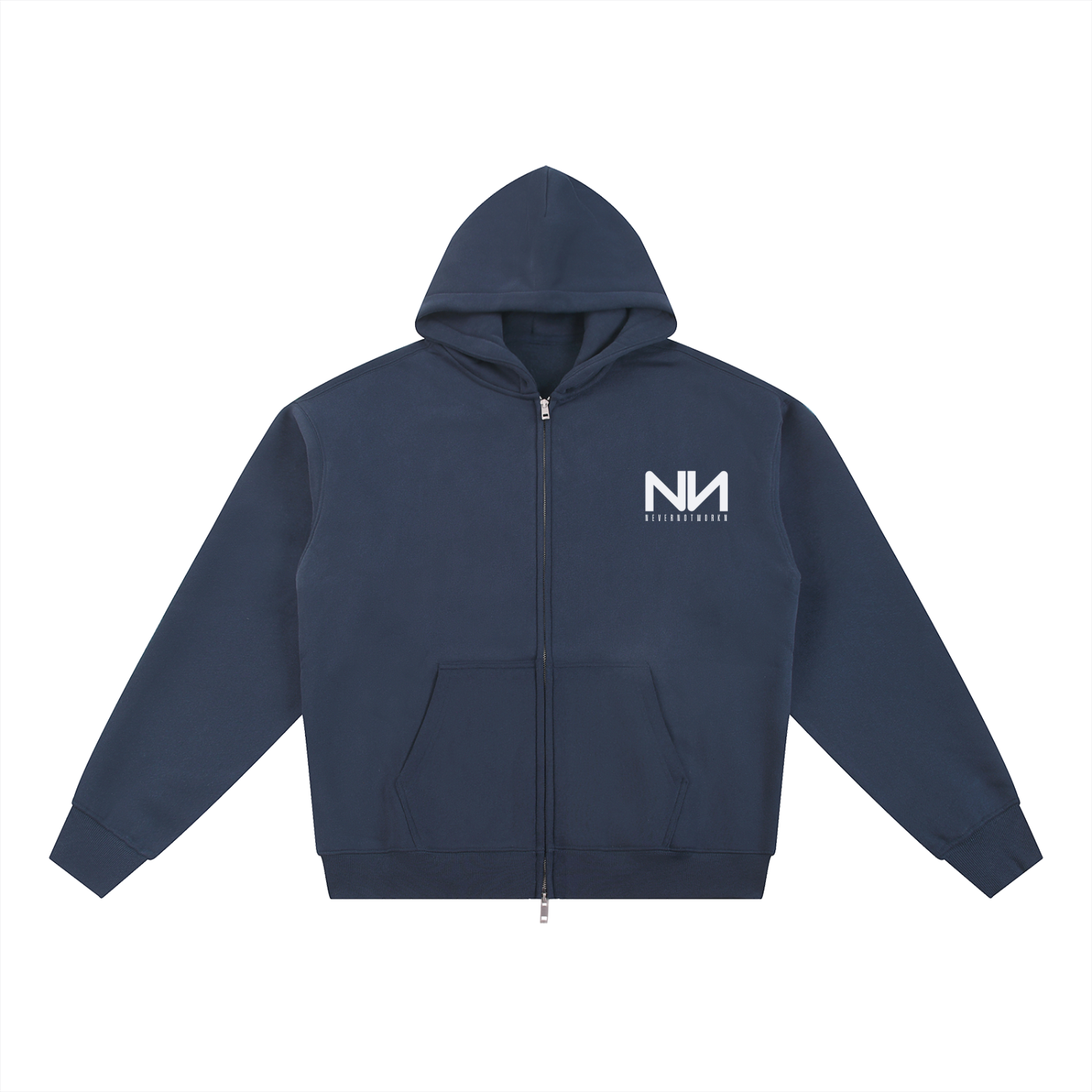 NeverNotWorkn Classic Essential Fleece Zip-Through Hoodie