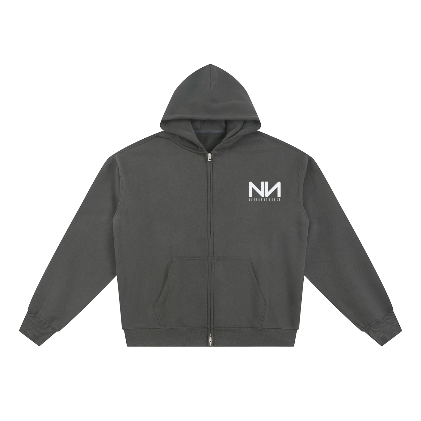 NeverNotWorkn Classic Essential Fleece Zip-Through Hoodie