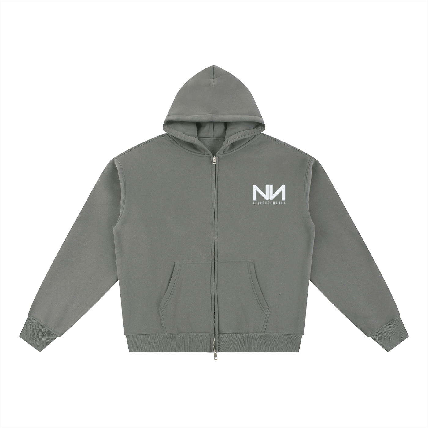 NeverNotWorkn Classic Essential Fleece Zip-Through Hoodie