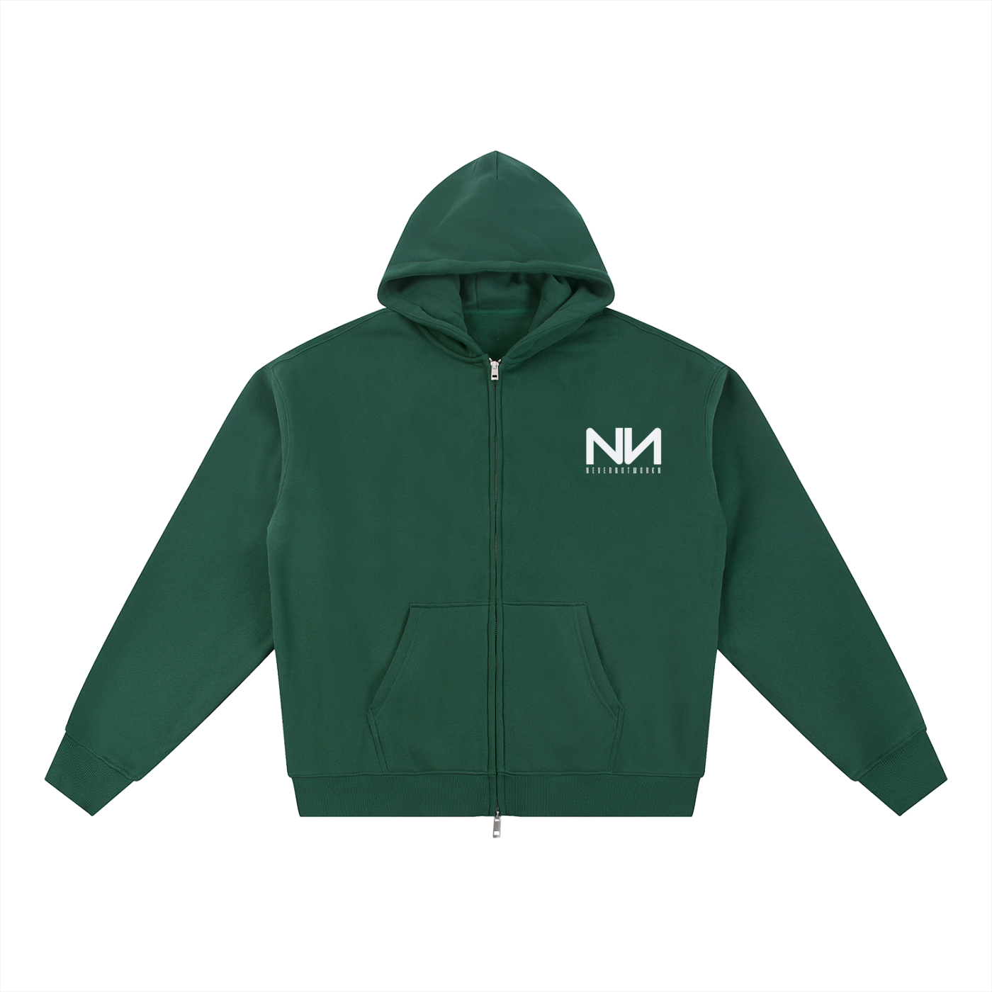 NeverNotWorkn Classic Essential Fleece Zip-Through Hoodie